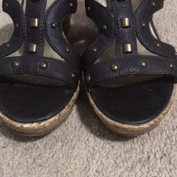 American Eagle Chocolate Brown Studded Cork Heels - Picture 12 of 12